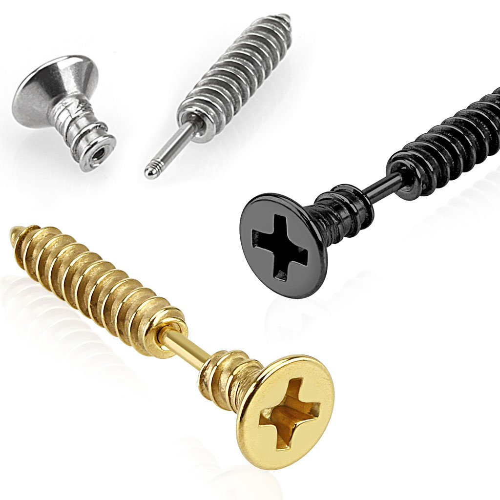 Piercing pour l'oreille en forme de vis