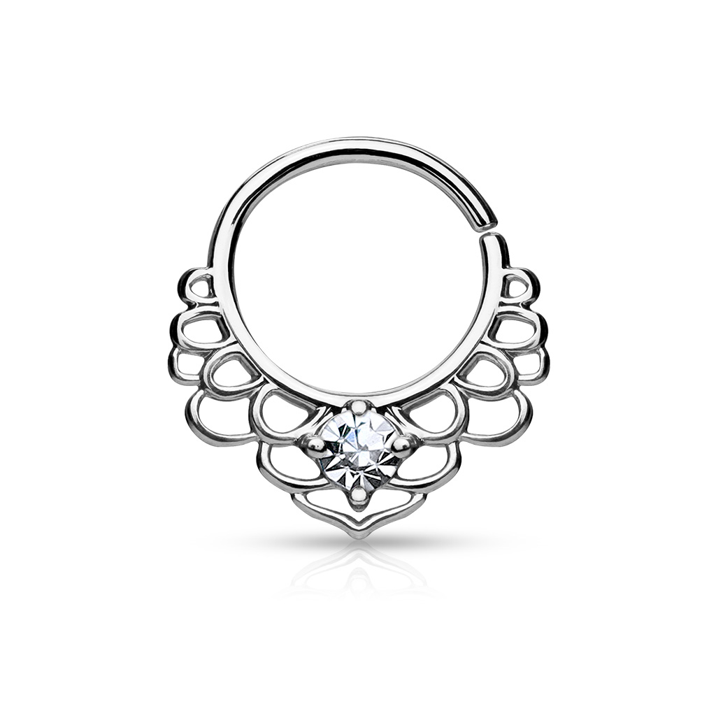 Piercing pour le septum avec feuille de lotus