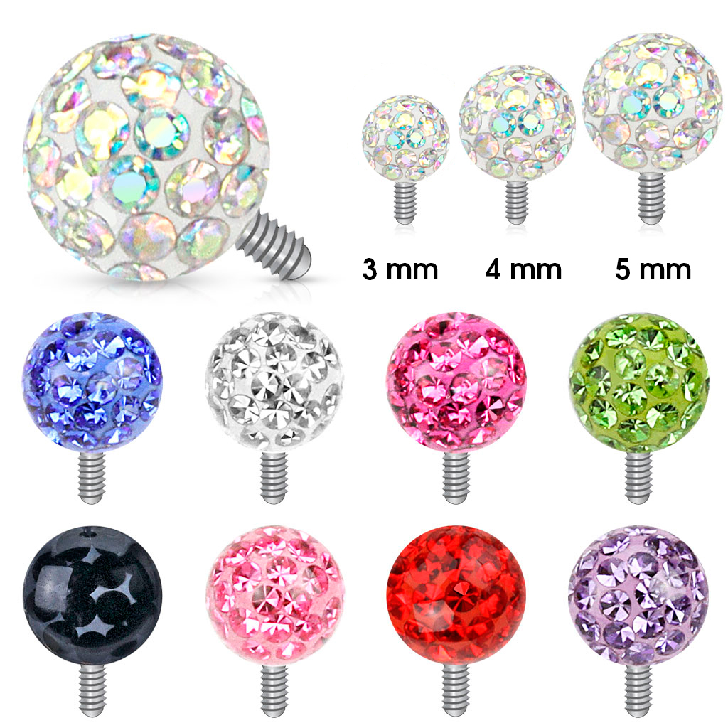 Boule pour microdermal inscrustée de pierres