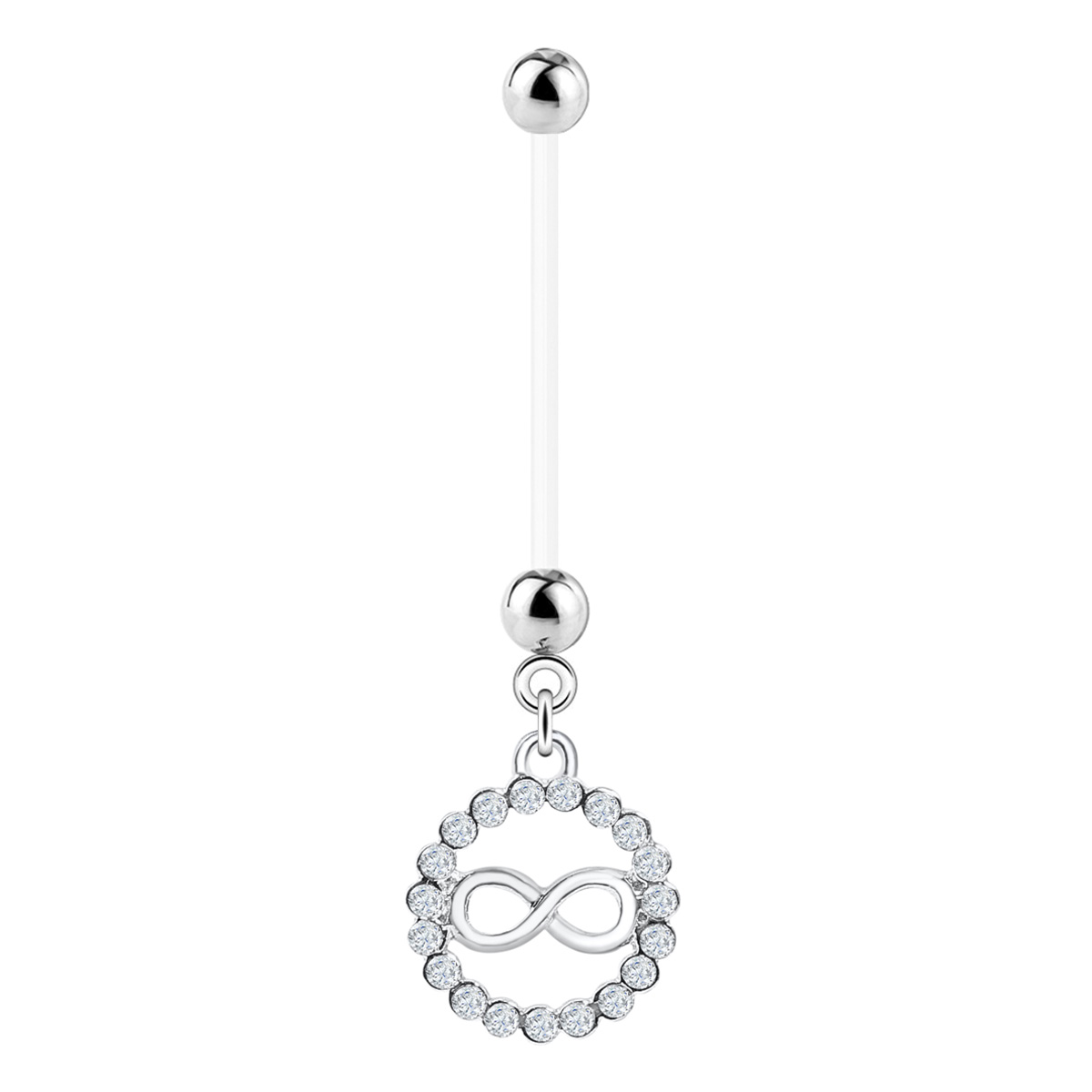 Piercing pour le nombril pour femmes enceintes avec signe infini pendant