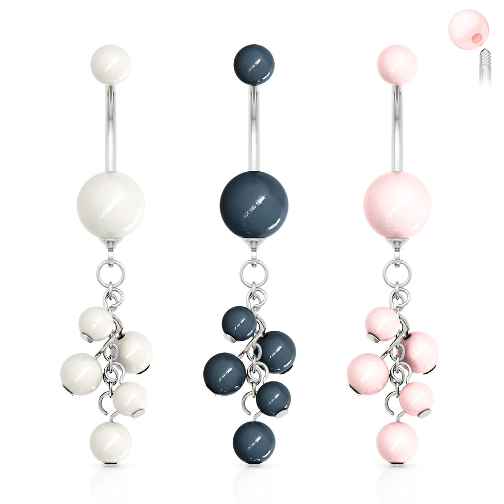 Piercing pour le nombril avec perles et pendentif