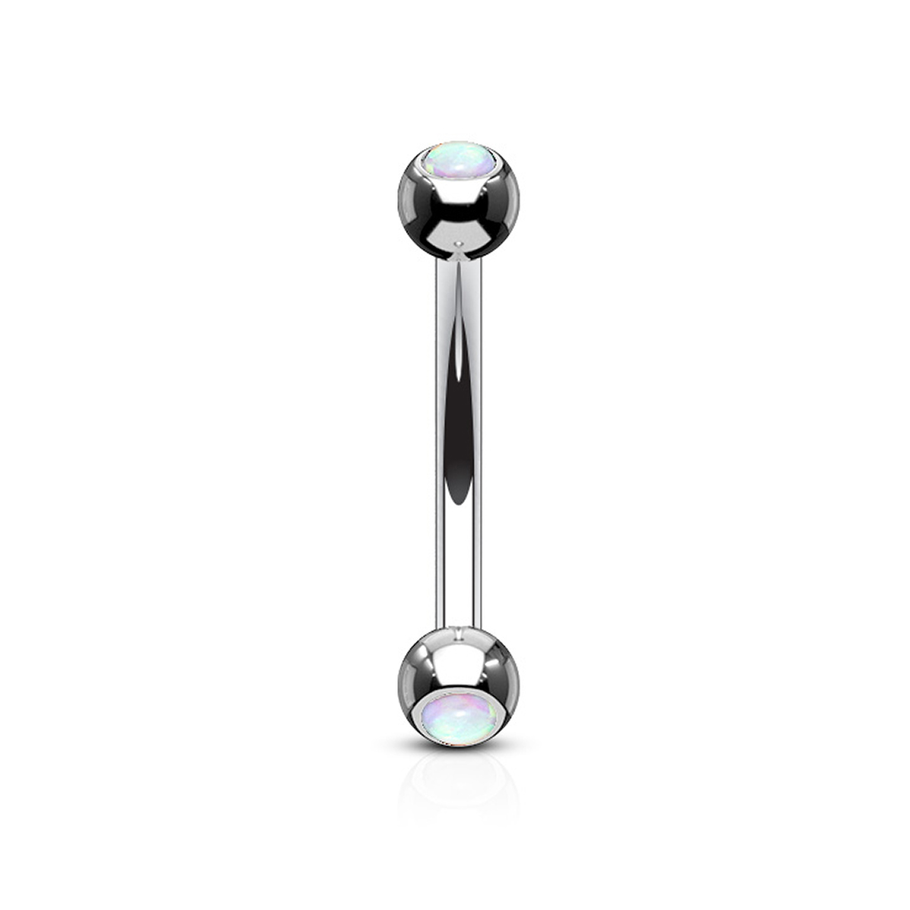 Tige courbée avec des boules opales