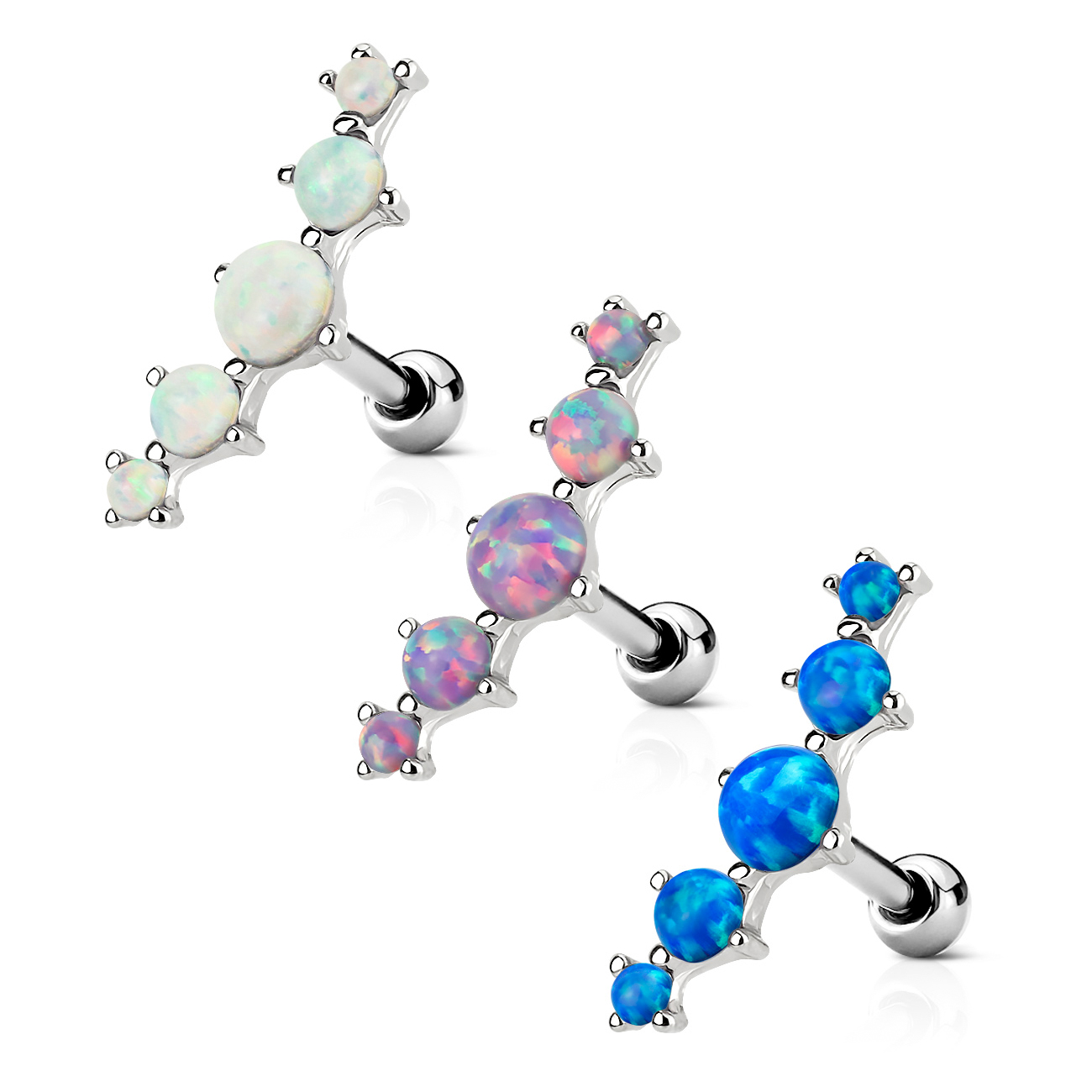 Piercing hélix avec cinq pierres