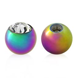 Boule pour piercing avec pierre et couleurs différentes