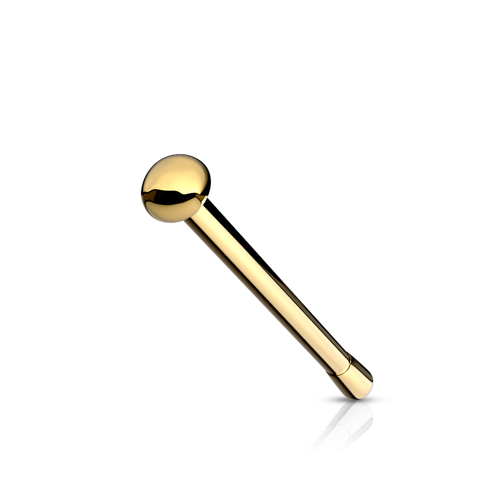 Tige barbell pour le nez avec demi boule en plusieurs couleurs