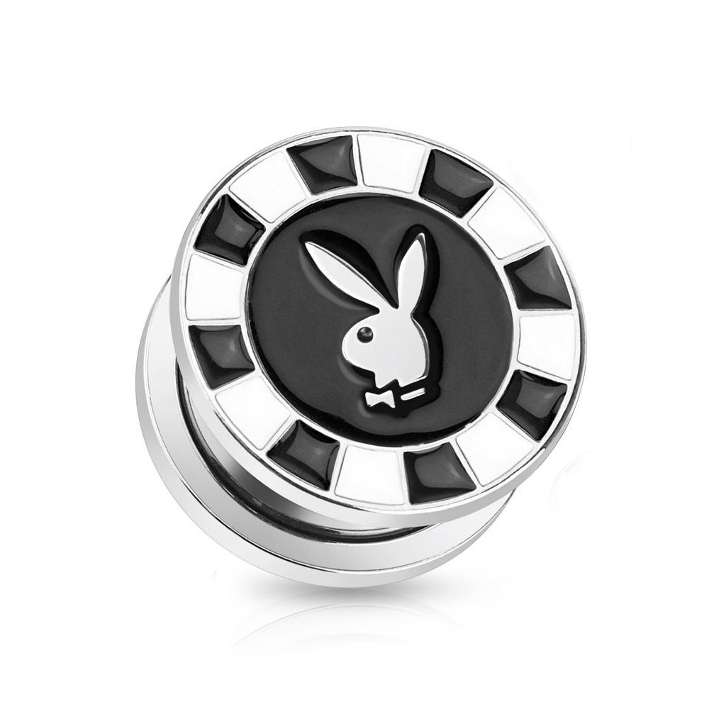 Playboy™ plug en acier chirurgical avec jeton de poker